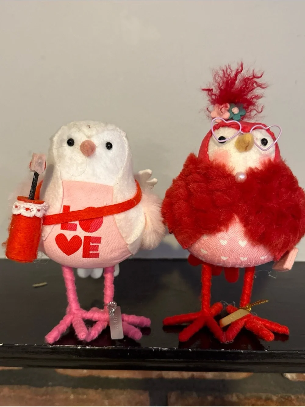 Target Pink and Red Valentine Bird Plush Holiday Decor